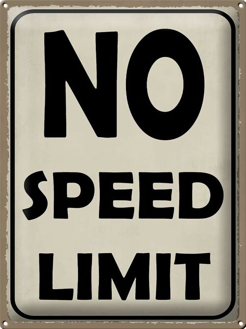 Blechschild Spruch 30x40cm No speed limit