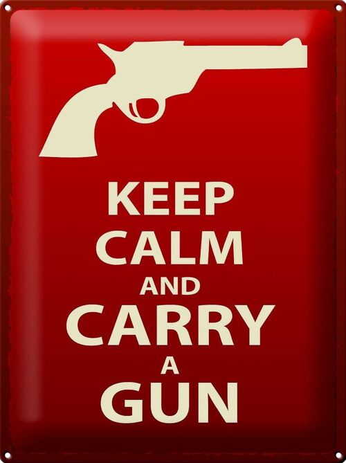 Blechschild Spruch 30x40cm Keep Calm and carry a gun