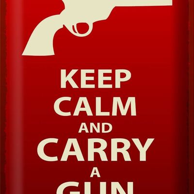 Blechschild Spruch 30x40cm Keep Calm and carry a gun