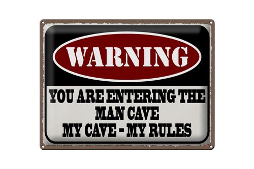 Blechschild Spruch 40x30cm Warning you entering man cave