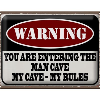 Blechschild Spruch 40x30cm Warning you entering man cave