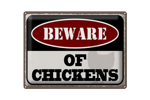 Blechschild Spruch 40x30cm bewahre of chickens