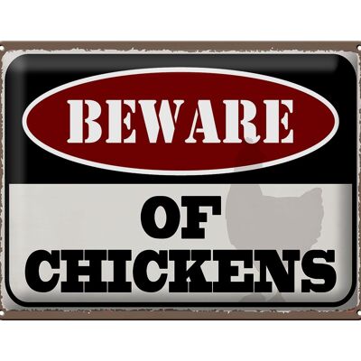Cartel de chapa que dice 40x30cm mantener gallinas