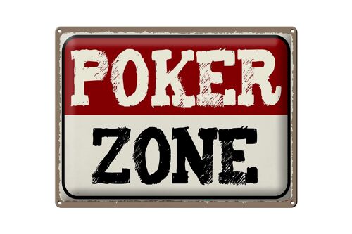 Blechschild Spruch 40x30cm Poker Zone Geschenk