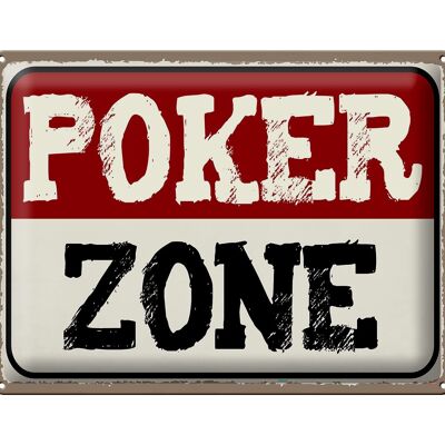 Plaque en étain disant 40x30cm Cadeau Poker Zone