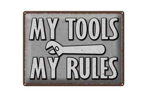 Blechschild Spruch 40x30cm my tools my rules