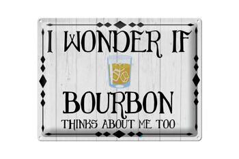 Plaque en tôle 40x30cm Je me demande si Bourbon y pense 1