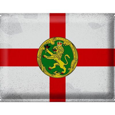 Cartel de chapa Bandera de Alderney 40x30cm Bandera de Alderney Vintage