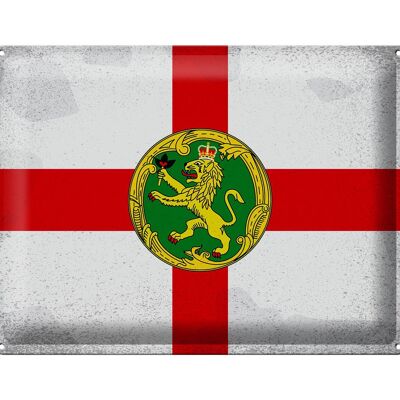 Tin sign Flag Alderney 40x30cm Flag Alderney Vintage