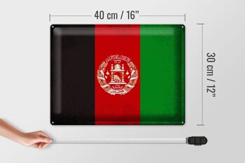 Signe en étain drapeau Afghanistan 40x30cm Afghanistan Vintage 4