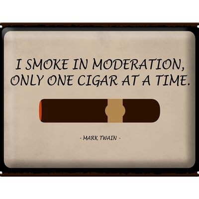 Blechschild Spruch 40x30cm i smoke in moderation only cigar