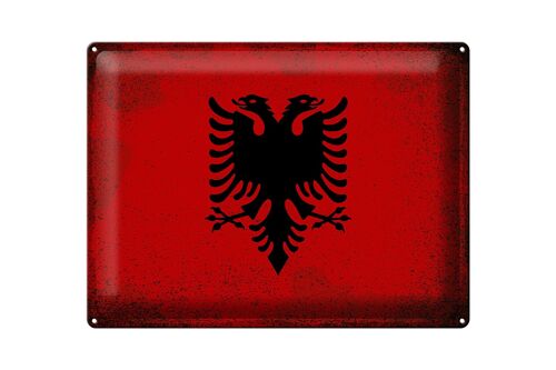 Blechschild Flagge Albanien 40x30cm Flag Albania Vintage