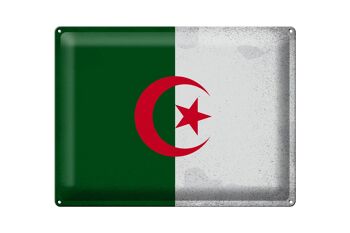 Signe en étain drapeau algérie 40x30cm drapeau algérie Vintage 1