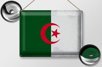 Signe en étain drapeau algérie 40x30cm drapeau algérie Vintage 2