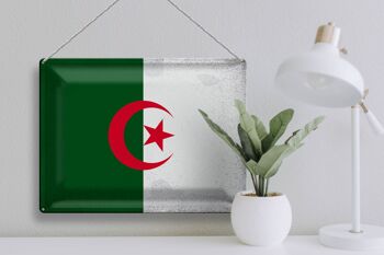 Signe en étain drapeau algérie 40x30cm drapeau algérie Vintage 3