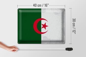 Signe en étain drapeau algérie 40x30cm drapeau algérie Vintage 4