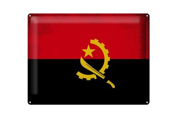 Signe en étain drapeau Angola 40x30cm drapeau de l'angola Vintage 1