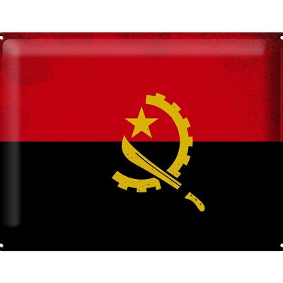 Blechschild Flagge Angola 40x30cm Flag of Angola Vintage