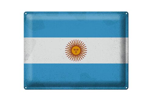 Blechschild Flagge Argentinien 40x30cm Argentina Vintage