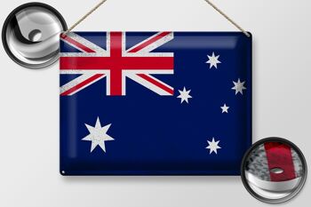 Signe en étain drapeau australie 40x30cm, Vintage australie 2