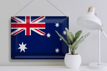 Signe en étain drapeau australie 40x30cm, Vintage australie 3