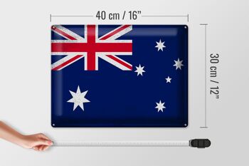 Signe en étain drapeau australie 40x30cm, Vintage australie 4