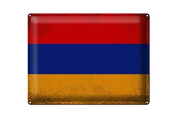 Signe en étain drapeau arménie 40x30cm drapeau arménie Vintage 1