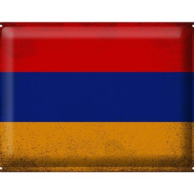 Signe en étain drapeau arménie 40x30cm drapeau arménie Vintage