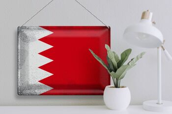 Drapeau en étain de Bahreïn, 40x30cm, drapeau de Bahreïn Vintage 3