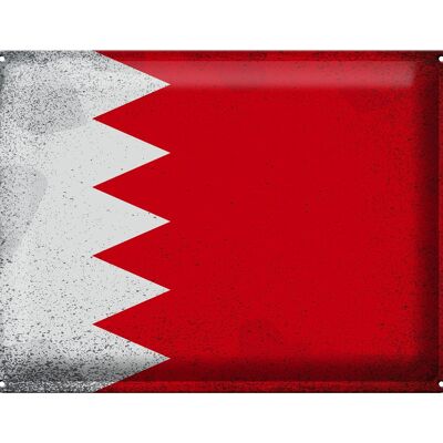 Blechschild Flagge Bahrain 40x30cm Flag of Bahrain Vintage