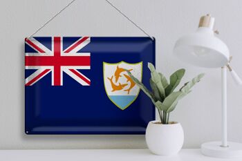 Signe en étain drapeau Anguilla 40x30cm drapeau Anguilla Vintage 3