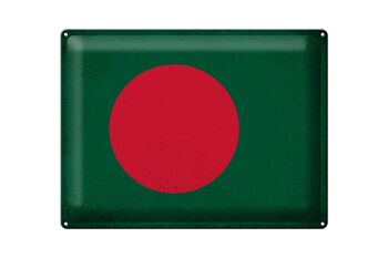 Signe en étain drapeau Bangladesh 40x30cm Bangladesh Vintage 1