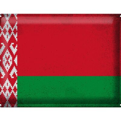 Blechschild Flagge Weißrussland 40x30cm Belarus Vintage