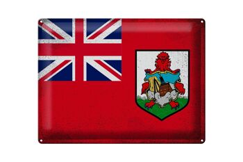 Signe en étain drapeau des Bermudes 40x30cm drapeau des Bermudes Vintage 1
