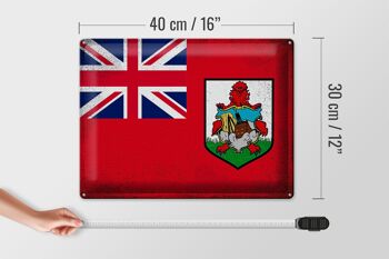 Signe en étain drapeau des Bermudes 40x30cm drapeau des Bermudes Vintage 4