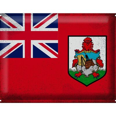 Blechschild Flagge Bermuda 40x30cm Flag of Bermuda Vintage