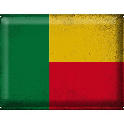 Targa in metallo Bandiera Benin 40x30 cm Bandiera del Benin vintage