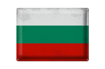 Signe en étain drapeau Bulgarie 40x30cm drapeau Bulgarie Vintage 1