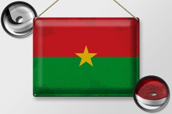 Drapeau en étain du Burkina Faso, 40x30cm, drapeau Vintage 2