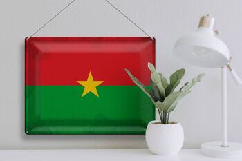 Drapeau en étain du Burkina Faso, 40x30cm, drapeau Vintage 3