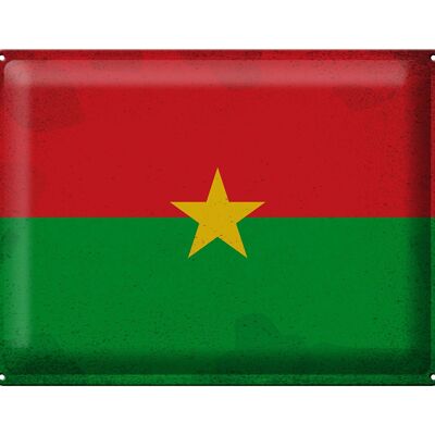 Drapeau en étain du Burkina Faso, 40x30cm, drapeau Vintage