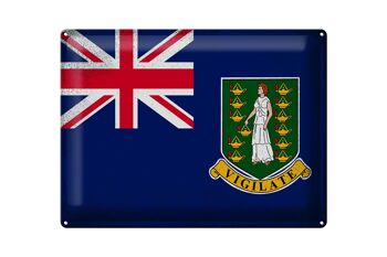 Drapeau en étain des îles Vierges britanniques, Vintage, 40x30cm 1