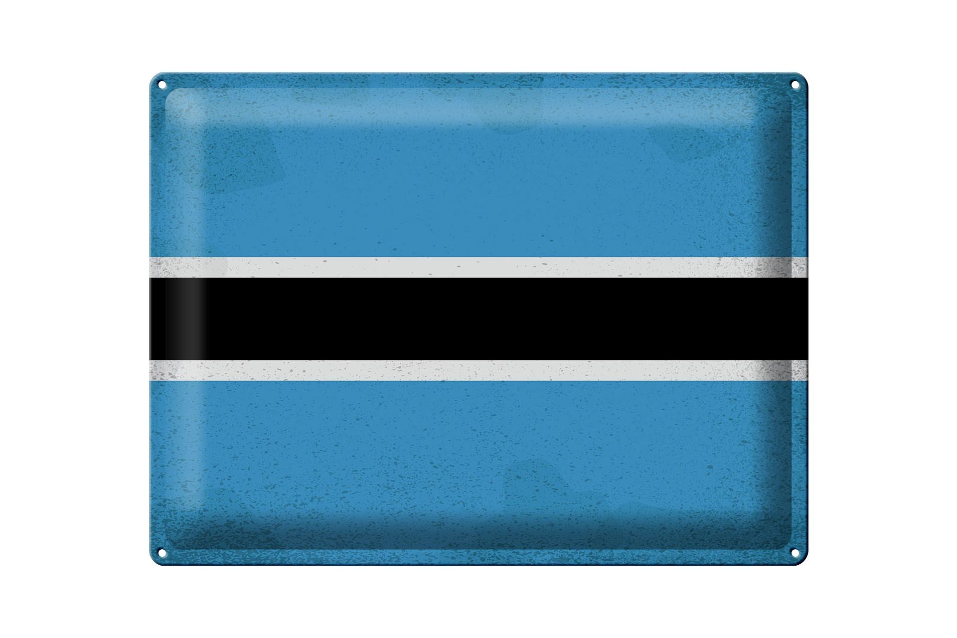 Blechschild Flagge Botswana 40x30cm Flag Botswana Vintage