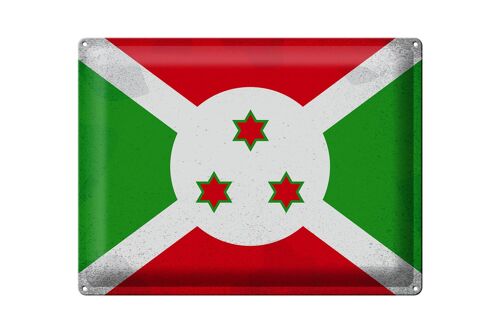 Blechschild Flagge Burundi 40x30cm Flag of Burundi Vintage