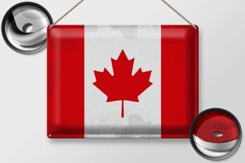 Signe en étain drapeau Canada 40x30cm drapeau du Canada Vintage 2