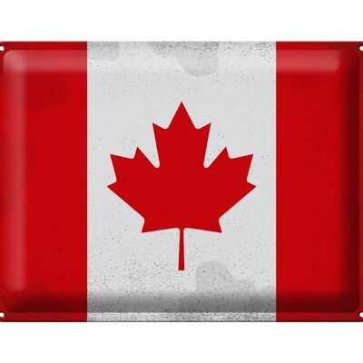 Cartel de chapa Bandera de Canadá 40x30cm Bandera de Canadá Vintage