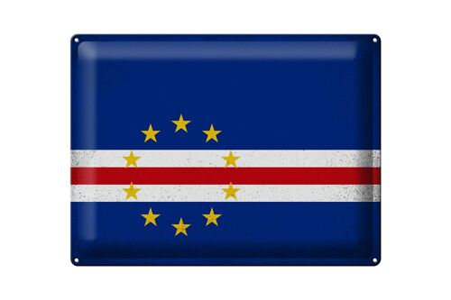 Blechschild Flagge Kap Verde 40x30cm Cape Verde Vintage