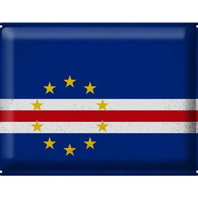 Cartel de chapa Bandera Cabo Verde 40x30cm Cabo Verde Vintage