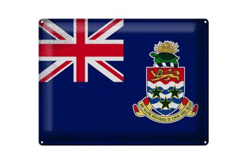 Signe en étain drapeau des îles caïmans, 40x30cm, drapeau Vintage 1