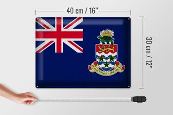 Signe en étain drapeau des îles caïmans, 40x30cm, drapeau Vintage 4